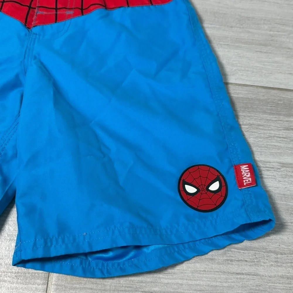 Disney Marvel Spider-Man Red Blue Kids Swim Shorts size 7/8 bathing suit trunks